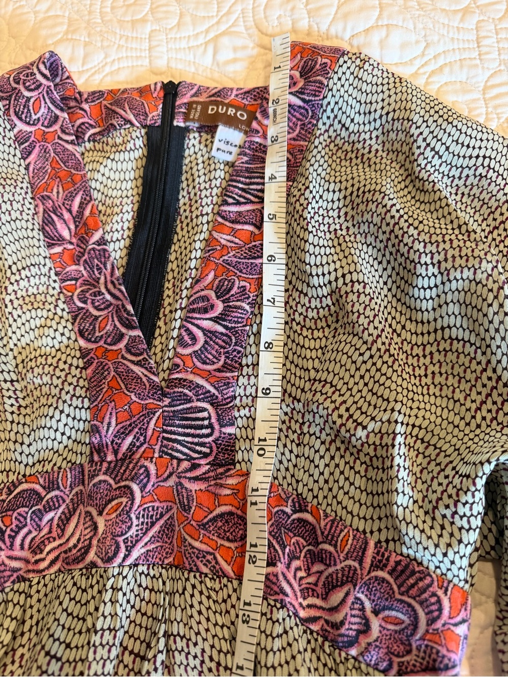 Duro Olowu London Silk Mixed Print V-Neck Midi Dress Size 36 / US 4 Artisanal - Picture 14 of 15